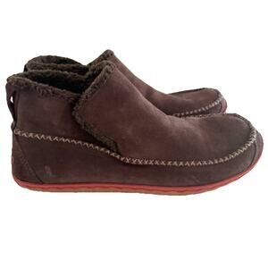 L.L.Bean Mountain Slipper Boot size Men 11 Dark Brown Sherpa